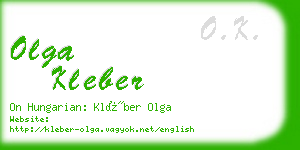 olga kleber business card